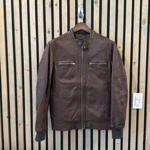 Gap Leather Bomber Jacket - M